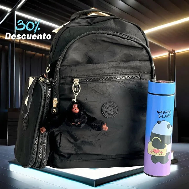 SÚPER COMBO MORRAL - CARTUCHERA Y TERMO