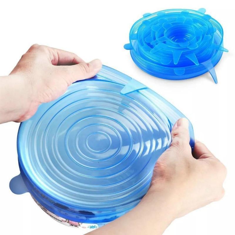 TAPAS DE SILICONA REUTILIZABLE KIT DE 6