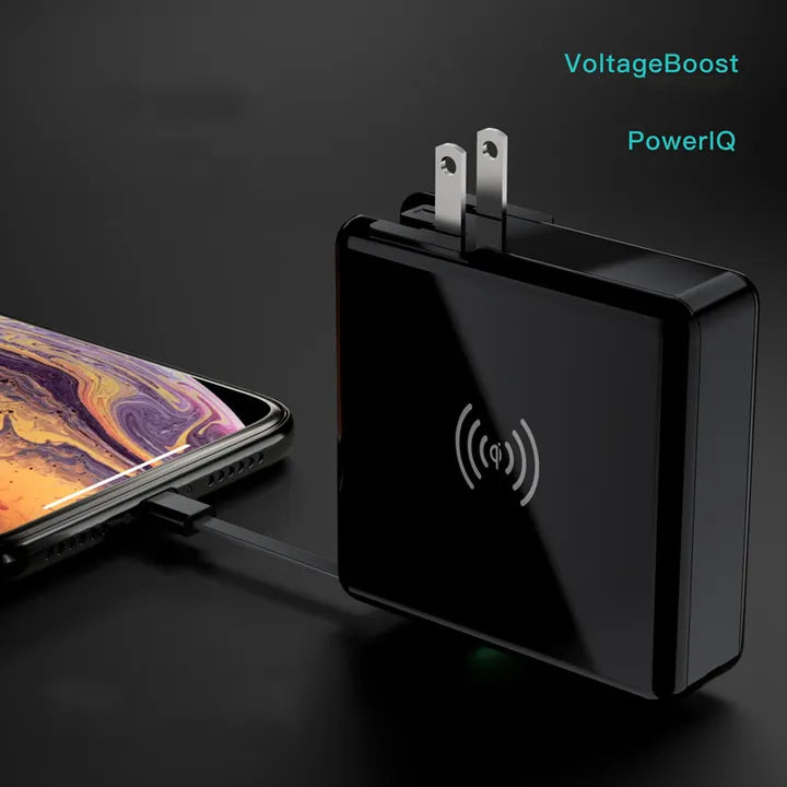 SÚPER POWER BANK CON CARGA INALÁMBRICA